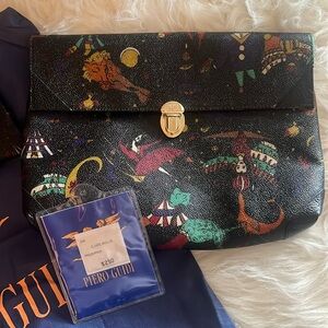 NWT Piero Guidi VTG Black Women’s Magic Circus Clutch & coin purse!